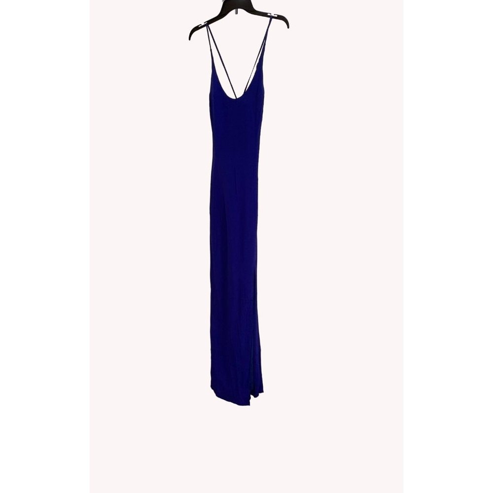 NWT Charlie Jade Cobalt Blue Sexy Maxi Dress Strappy Back Silk Nordstrom Large